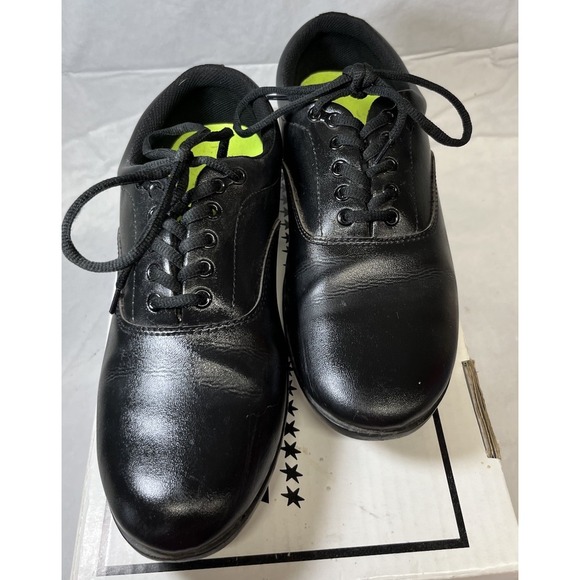 DrillMasters Marching Shoes Mens 8 Womens 10 Lace Up Sneaker Black Faux Leather - Picture 3 of 8